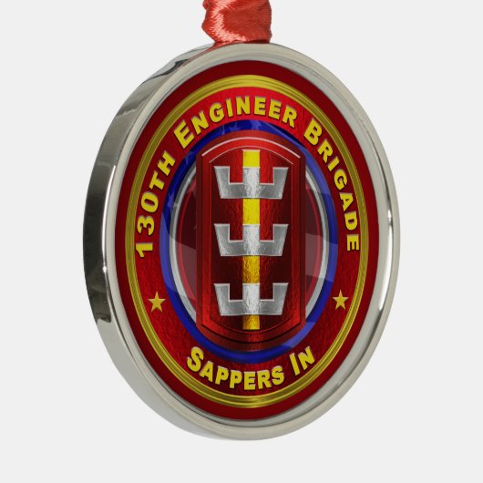 130E Kerstmis, ENGINEER BRIGADE Metalen Ornament (Rechts)