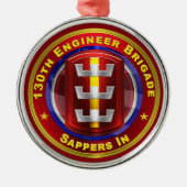 130E Kerstmis, ENGINEER BRIGADE Metalen Ornament (Voorkant)