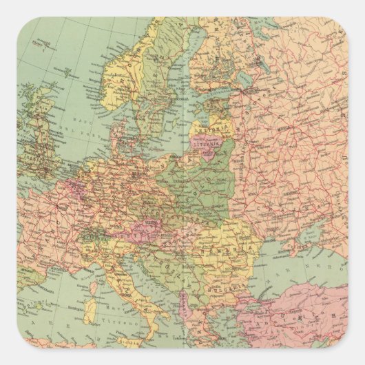 1314 Politiek Europa Vierkante Sticker (Voorkant)