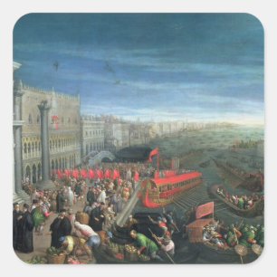 131-0057978/1 Riva degli Schiavoni, Venetië Vierkante Sticker