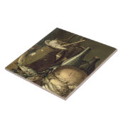 131-0058519/1 Leven met vissen, prei en brea Tegeltje (Zijkant)