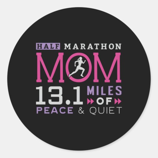131 Halve Marathon Mam Running Mama Runner Ronde Sticker (Voorkant)