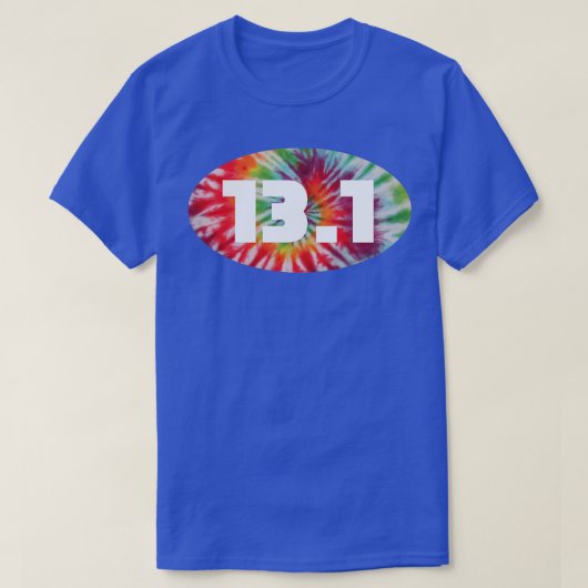 131 mijl halve marathon stropdas kleurstof t-shirt (Design voorkant)