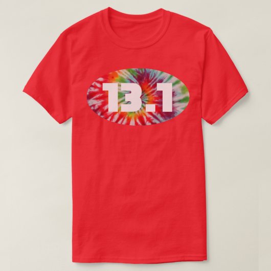 131 mijl halve marathon stropdas kleurstof t-shirt (Design voorkant)