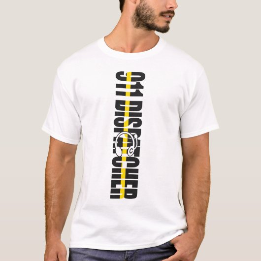 1325 Dispatcher Thin Gold Line 911 Dispatcher T-shirt (Voorkant)