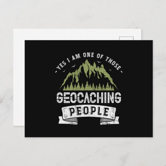 132.Ja, ik ben een van die geocacheerde mensen Aankondigingskaart (Voorkant / Achterkant)