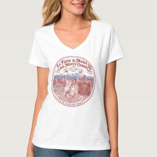 132ste Feest Dames V-hals T-shirt (Voorkant)