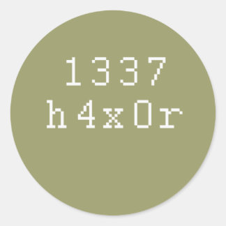 1337 H4CK3R RONDE STICKER