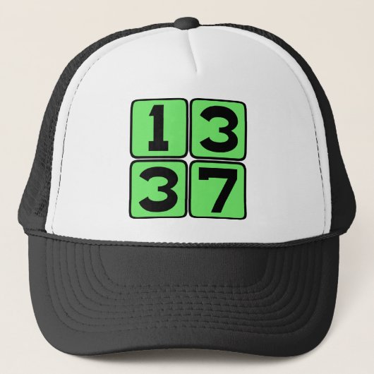 1337 Leet Leetspeak Eleet Internet Meme Slang Trucker Pet (Voorkant)