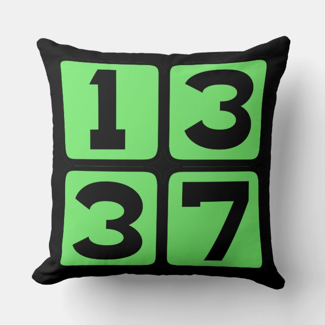 1337 Leet Leetspeak Eleet Internet Meme Vaktermen Kussen (Voorkant)