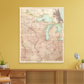 13435 Mich, Wis, Minn, Ia, Mo, Ill, Ind, Ky Canvas Afdruk (Insitu (Woonkamer))