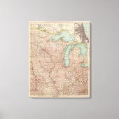 13435 Mich, Wis, Minn, Ia, Mo, Ill, Ind, Ky Canvas Afdruk (Voorkant)