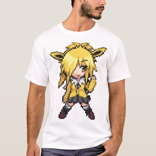 135 JOLTEON Girl Sprite Pixel Art — VOLLEDIG POKED T-shirt (Voorkant)