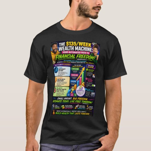 $135 per week weer plan T-shirt (Voorkant)