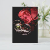 1362-Rode Roos met Trouwringen Kaart (Staand voorkant)