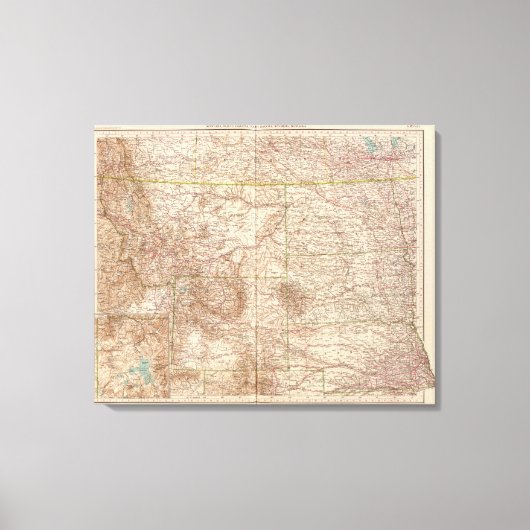 13637 Mont, ND, SD, Wyo, Neb Canvas Afdruk (Voorkant)