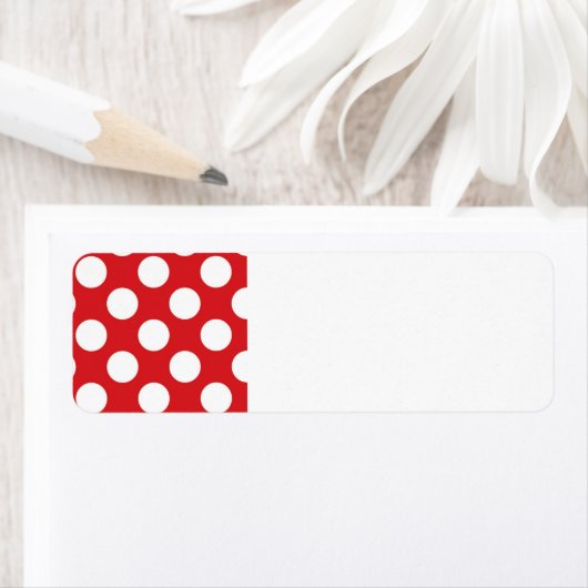 136 RODE WITTE POLKA DOTS POLKADOT PATROON BACKGRO ETIKET (Insitu)