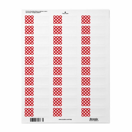 136 RODE WITTE POLKA DOTS POLKADOT PATROON BACKGRO ETIKET (Full Sheet)
