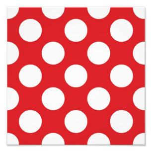 136 RODE WITTE POLKA DOTS POLKADOT PATROON BACKGRO FOTO AFDRUK