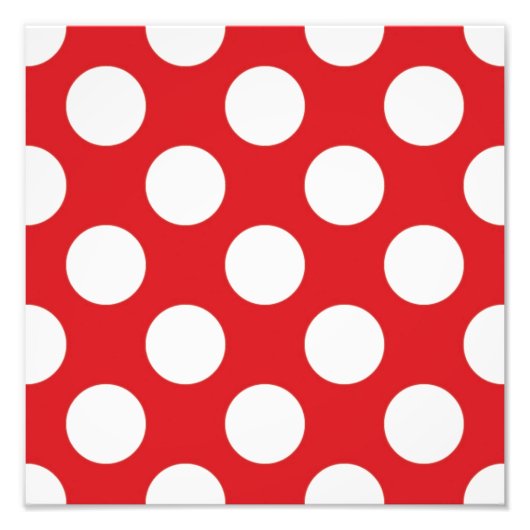 136 RODE WITTE POLKA DOTS POLKADOT PATROON BACKGRO FOTO AFDRUK (Voorkant)