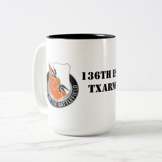 136e ESB-koffie-Mok Tweekleurige Koffiemok (Voorkant links)