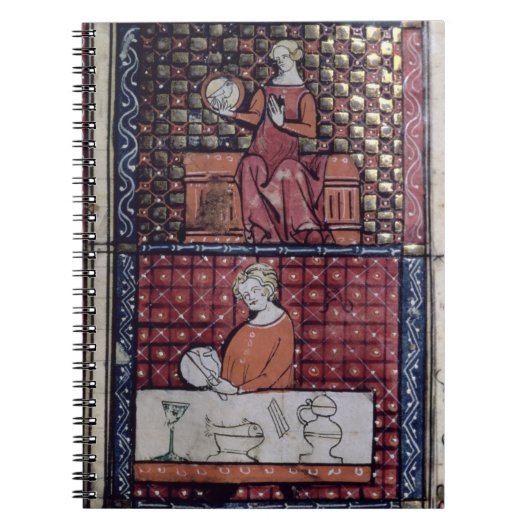 137-0011409/1 Gewoonde vrouw met een duif en een m Notitieboek (Voorkant)