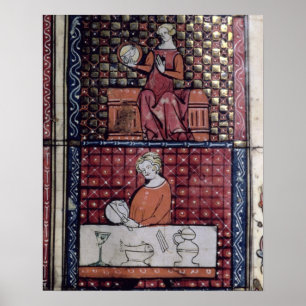 137-0011409/1 Gewoonde vrouw met een duif en een m Poster