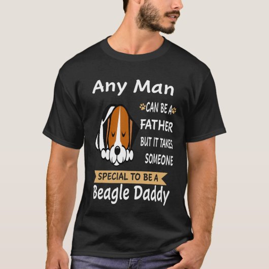 138 Elke Man Beagle Papa T-shirt (Voorkant)