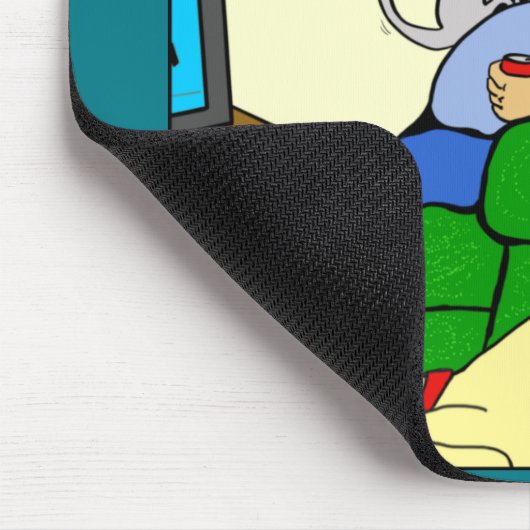 1396 Cat Dinner Time Cartoon Muismat (Hoek)