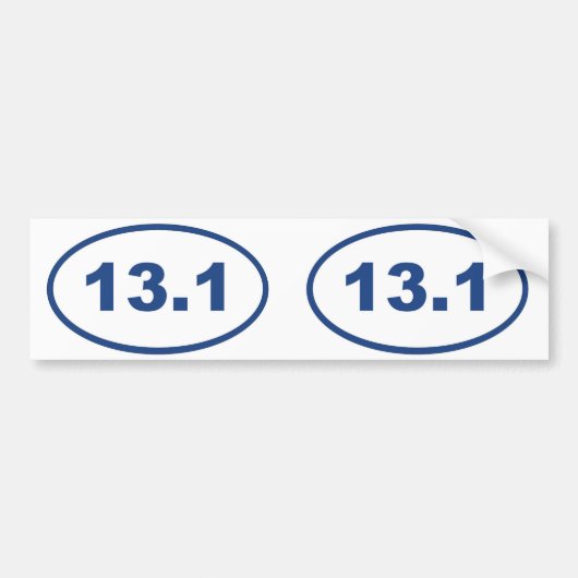 13.1 blauw ovaal bumpersticker (Voorkant)