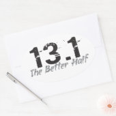 13.1 De betere halfhoge marathonloper Ovale Sticker (Envelop)