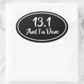 13.1 en gedaan halve marathon runner's ovale Stick Ovale Sticker (Tas)