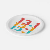 13.1 Half-Marathon Runner themed red orange teal Papieren Bordje (Gekanteld)