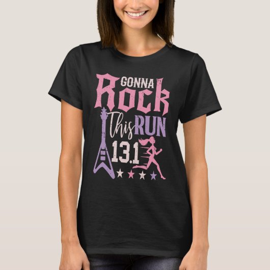 13 1 Half marathon Women Runner Rock Running Athl T-shirt (Voorkant)