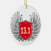 13.1 Halfmarathonschild Keramisch Ornament (Rechts)