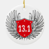 13.1 Halfmarathonschild Keramisch Ornament (Achterkant)