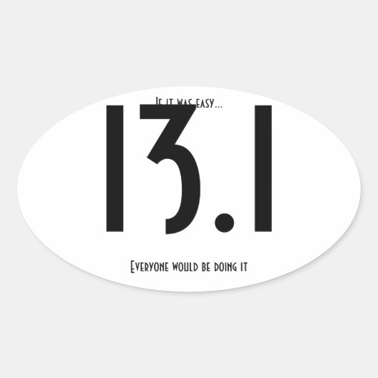 13.1 halve marathon ovale sticker (Voorkant)
