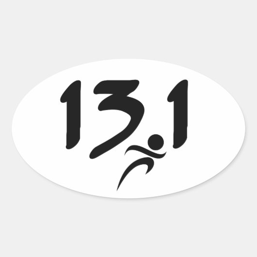 13.1 halve marathon ovale sticker (Voorkant)