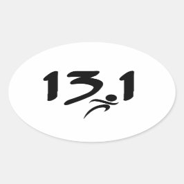 13.1 halve marathon ovale sticker