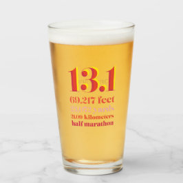 13.1 Halve marathon race afstand geel rood Glas