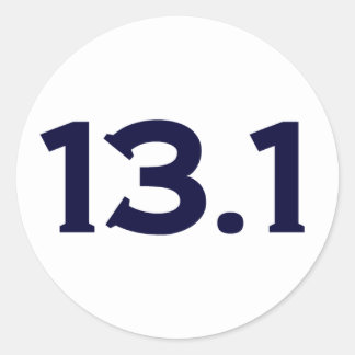 13.1 halve marathon ronde sticker