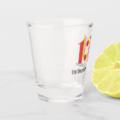 13.1 Halve marathon Running Bold Geel Rode Tekst Shot Glas (Links)