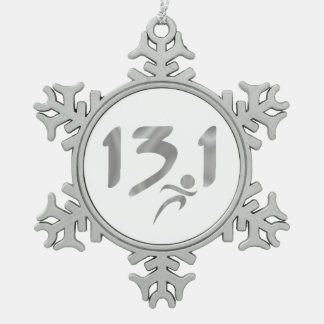 13.1 halve marathon tin sneeuwvlok ornament