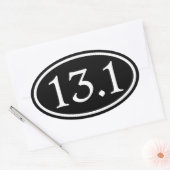 13.1 Halve marathon Zwart Ovaal Ovale Sticker (Envelop)