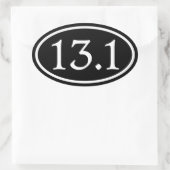 13.1 Halve marathon Zwart Ovaal Ovale Sticker (Tas)