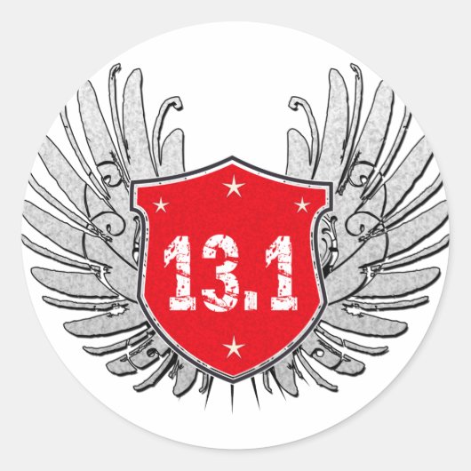 13.1 Halve marathonschild Ronde Sticker (Voorkant)