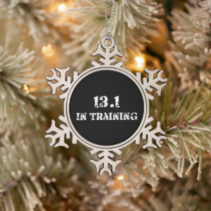 13.1 in Training Half Marathon Race - Running Tin Sneeuwvlok Ornament