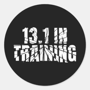 13.1 in training halve marathon lopen gebroken woo ronde sticker