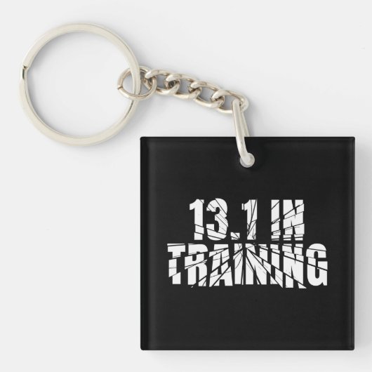 13.1 in training halve marathon lopen gebroken woo sleutelhanger (Voorkant)