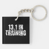 13.1 in training halve marathon lopen gebroken woo sleutelhanger (Achterkant)